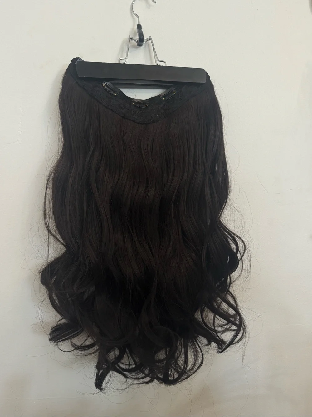 22 “ Dark Brown V Shape Clip-In Hair Extension | Long Wavy Volumizer